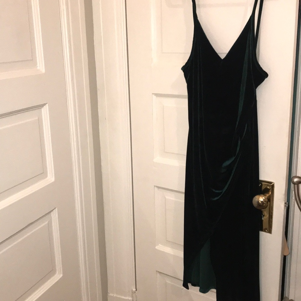 Dark green velvet dress